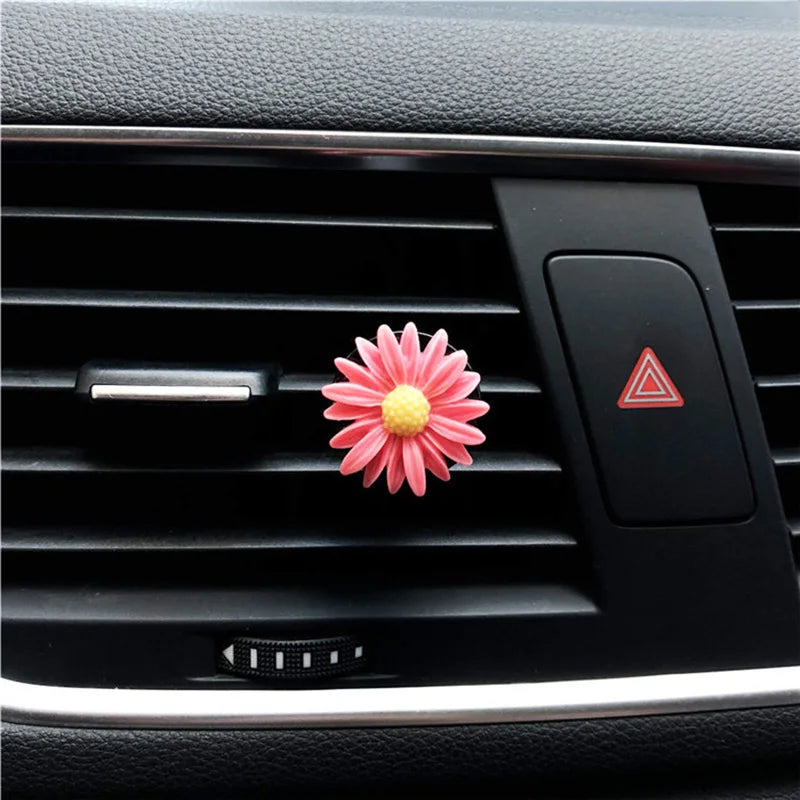 1pc Car Air Freshener Flowers Vent Clip Perfume Daisy Diffuser Essential Accessories For Girls Freshner Air Scent