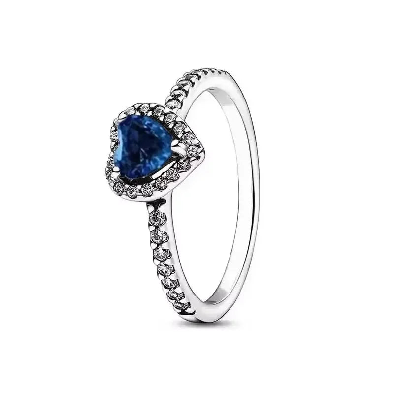 925 Sterling Silver New Various Colors Shiny Heart-shaped Ring Luxury Exquisite Charm Jewelry Surprise Commemorative Gifts