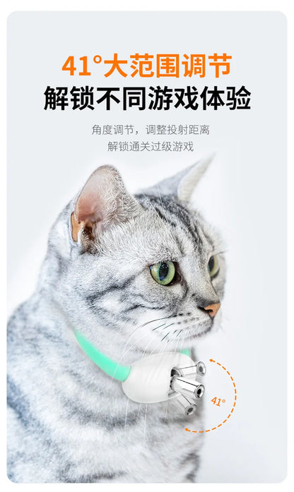 Smart Laser Tease Cat Collar Electric USB Rechargeable Pointer Kitten Automatic Toys Interactive Training Pet Accessories Goods