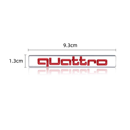 1Pcs Car Styling Emblem Sticker 3D Metal Quattro Badge Trunk Decals Accessories For Audi Q5 Q4 A4 A6 A7 A5 A3 Q3 Q2 A1 A8 TT S1