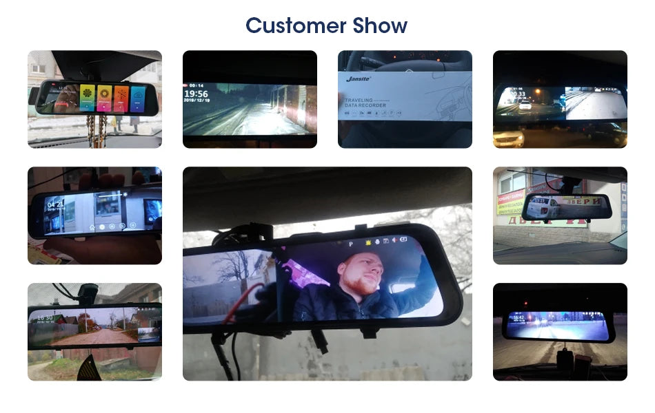 10.26" Dash Cam Rearview Camera Carplay & Android Auto 4K DVR Video Recorder GPS Navigation Dashboard Dual Lens 24H Park FM AUX