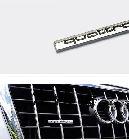 1Pcs Car Styling Emblem Sticker 3D Metal Quattro Badge Trunk Decals Accessories For Audi Q5 Q4 A4 A6 A7 A5 A3 Q3 Q2 A1 A8 TT S1