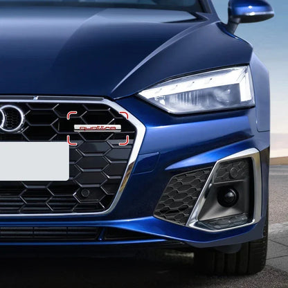 1Pcs Car Chrome Front Hood Grille quattro Emblem Badge Auto Trinket Styling For Audi S5 S6 S7 S4 S8 TT TTS A4 A6 C7 C6 B7 Q5 Q7