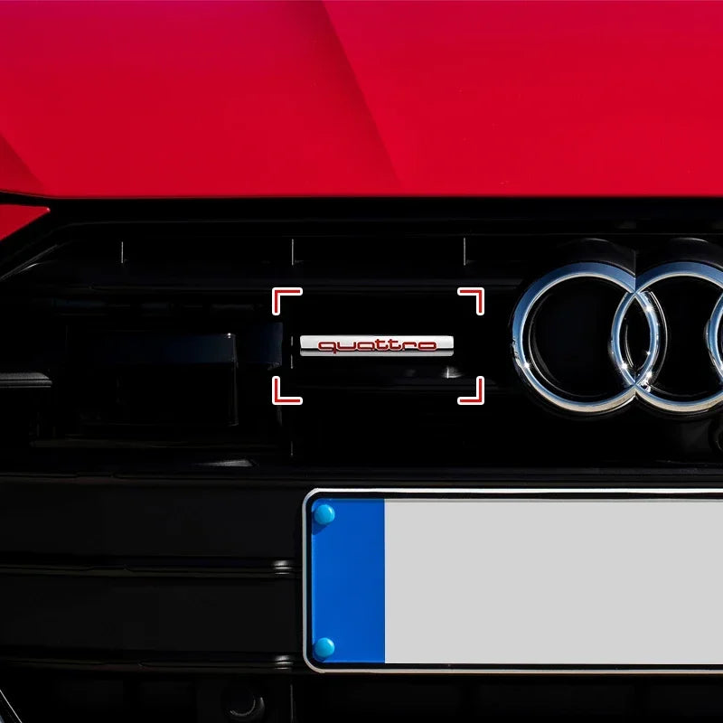 1Pcs Car Chrome Front Hood Grille quattro Emblem Badge Auto Trinket Styling For Audi S5 S6 S7 S4 S8 TT TTS A4 A6 C7 C6 B7 Q5 Q7