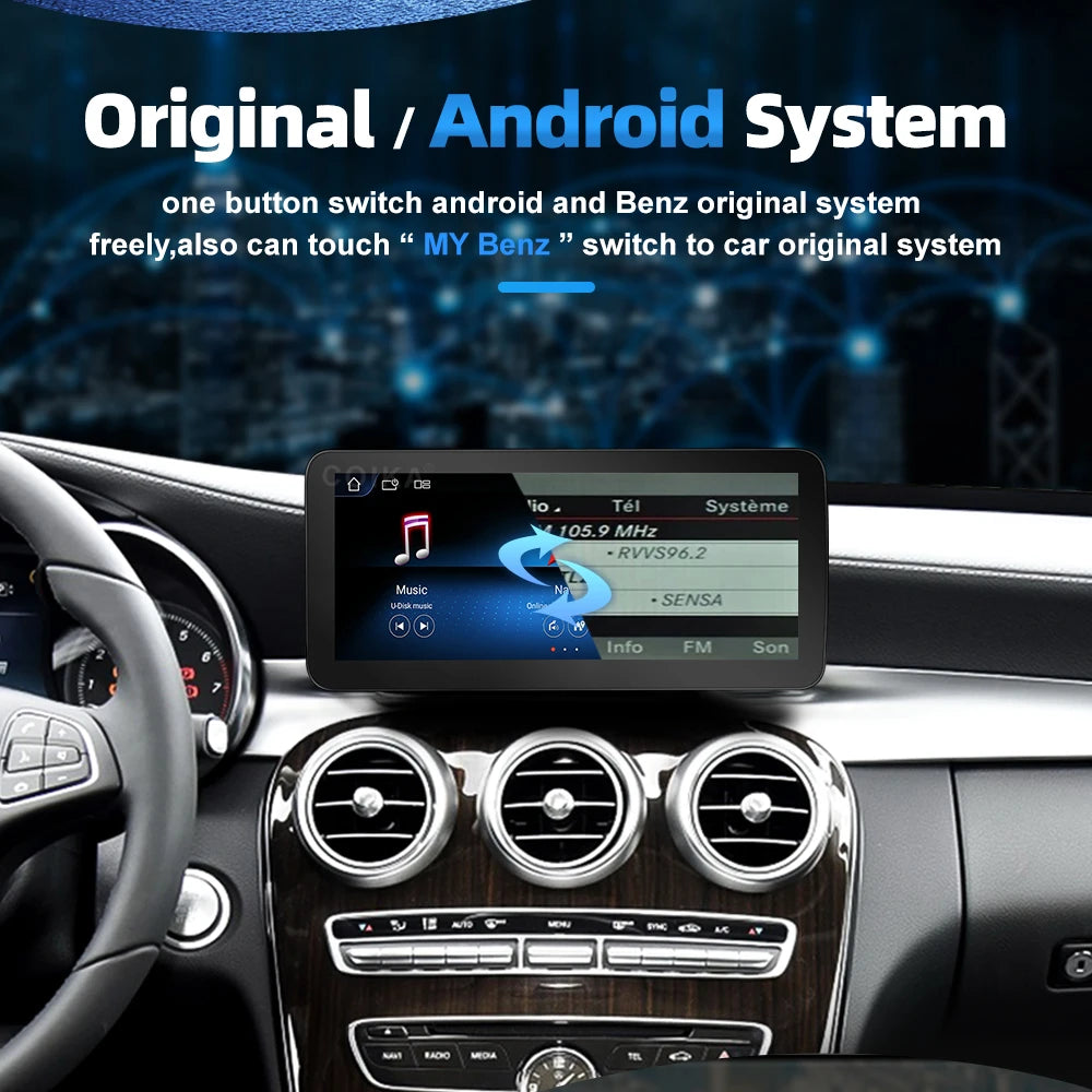 10.25" Android 13 System Car Radio Stereo For Mercedes-Benz A CLA GLA W176 W117 X156 Google BT GPS Navi Carplay Auto Multimedia