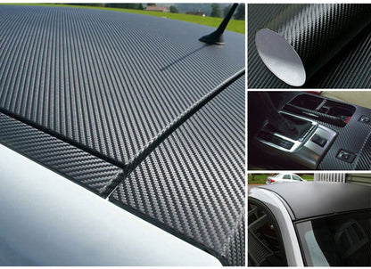 30*127cm Car Stickers and Decals 3D Carbon Fiber Vinyl Wrap Sheet Roll Protective Custom Film Auto Styling Exterior Accessories
