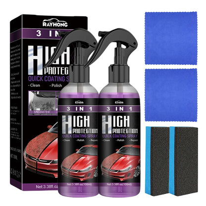 2 Set 3 In 1 Car Ceramic Coating Spray 100ml Car Paint Scratch Repair Remover Car Nano Spray Car Scratch Repair Car Paint Care