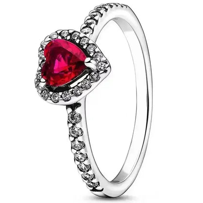 Hot selling high-quality 925 sterling silver heart-shaped ring, sparkling luxury women's charm jewelry, birthday surprise gift