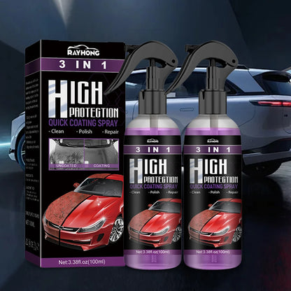 2 Set 3 In 1 Car Ceramic Coating Spray 100ml Car Paint Scratch Repair Remover Car Nano Spray Car Scratch Repair Car Paint Care
