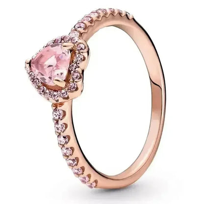 Hot selling high-quality 925 sterling silver heart-shaped ring, sparkling luxury women's charm jewelry, birthday surprise gift