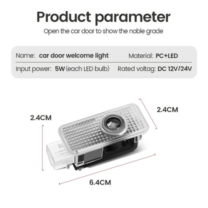 1/2PCS Auto Wireless Door Led Welcome Light Projection Lamp Light For Audi A4 B5 B6 B7 B8 A1 A3 A6 A5 A7 A8 Q3 Q5 Q7 TT S3 S6