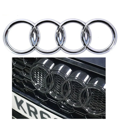 Audi A3 A4 A5 A6 A7 Q2 Q3 Q5 Q8 TT Black/Silver 4 Ring ABS Car Hood Front Bonnet Grill Rear Trunk Emblem Logo Badge Sticker
