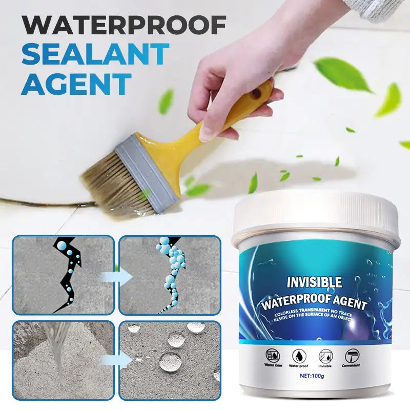 100g Transparent Waterproof Coating for Indoor & Outdoor, Rooftop Bathroom Toilet Wall Leak Waterproofing Filling Sealing Agent