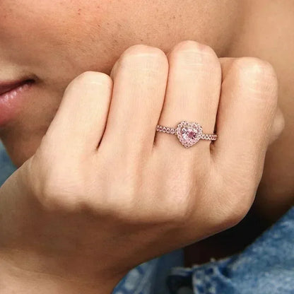 925 Sterling Silver New Various Colors Shiny Heart-shaped Ring Luxury Exquisite Charm Jewelry Surprise Commemorative Gifts
