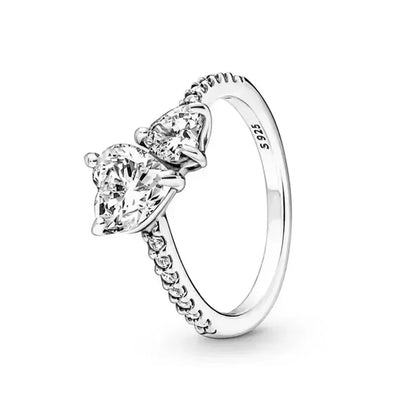 925 Sterling Silver New Various Colors Shiny Heart-shaped Ring Luxury Exquisite Charm Jewelry Surprise Commemorative Gifts