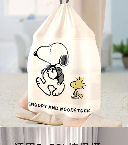 Snoopy cartoon character home use extra thick plastic bag tear-free drawstring garbage bag large kitchen cute kawaii wholesale