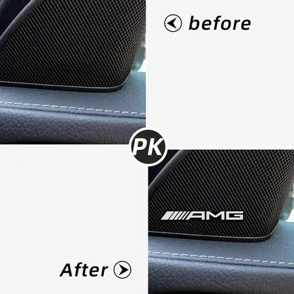 4/10pcs car audio decorate 3D Aluminum Badge Emblem Sticker For Mercedes Benz AMG C200 C260 C300 W108 W124 W126 W140 W168 W169