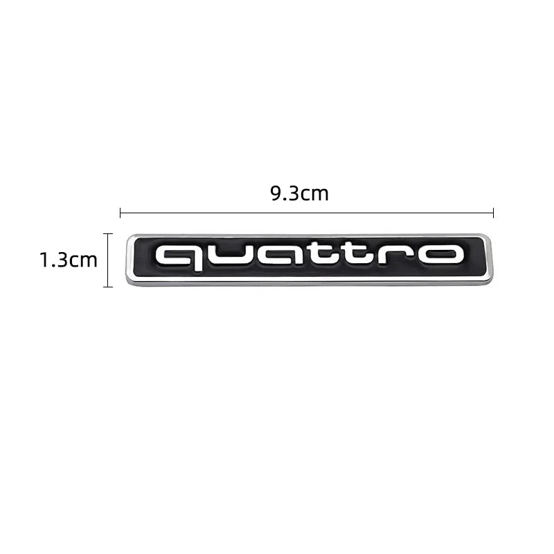 1Pcs Car Styling Emblem Sticker 3D Metal Quattro Badge Trunk Decals Accessories For Audi Q5 Q4 A4 A6 A7 A5 A3 Q3 Q2 A1 A8 TT S1