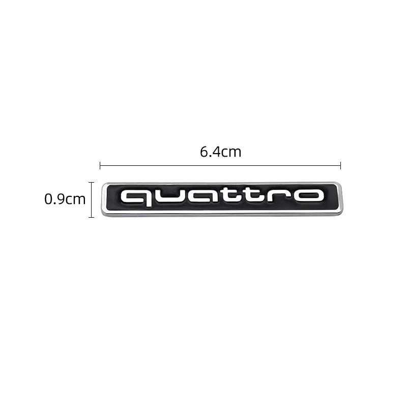 1Pcs Car Styling Emblem Sticker 3D Metal Quattro Badge Trunk Decals Accessories For Audi Q5 Q4 A4 A6 A7 A5 A3 Q3 Q2 A1 A8 TT S1