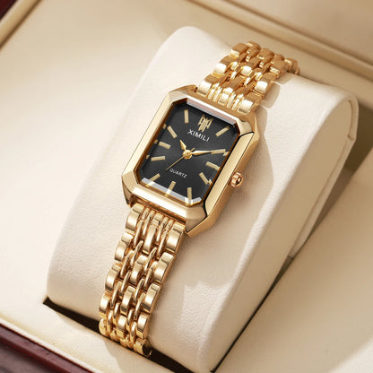 1/2/4PCS Luxury Women Watches Fashion Rectangle Woman Quartz Watch Stainless Steel Band Wristwatches Reloj Mujer（Without Box）