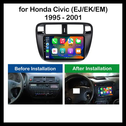 Android Auto Car Radio Multimedia Player Left Hand Drive for Honda Civic (EJ/EK/EM) 1995 - 2001 GPS Navigation Wireless Carplay