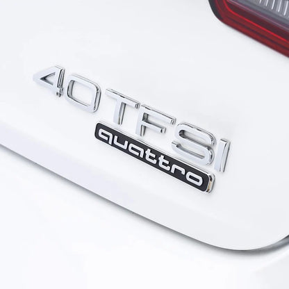1Pcs Car Styling Emblem Sticker 3D Metal Quattro Badge Trunk Decals Accessories For Audi Q5 Q4 A4 A6 A7 A5 A3 Q3 Q2 A1 A8 TT S1