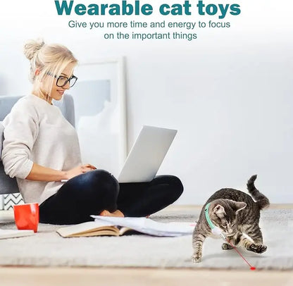 Laser Cat Collar Teasing Cat Electric USB Charging Kitten Automatic Cats Toy Smart Laser Teasing Cat Interactive Toy hi cat toy