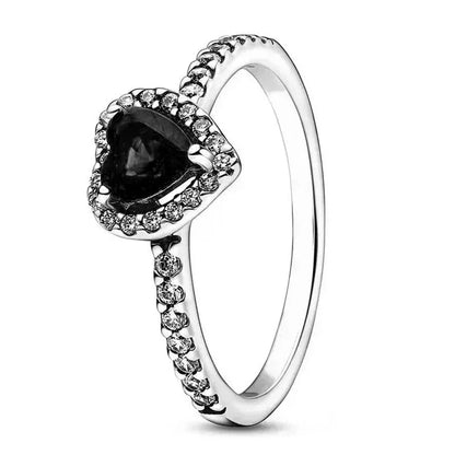 Hot selling high-quality 925 sterling silver heart-shaped ring, sparkling luxury women's charm jewelry, birthday surprise gift