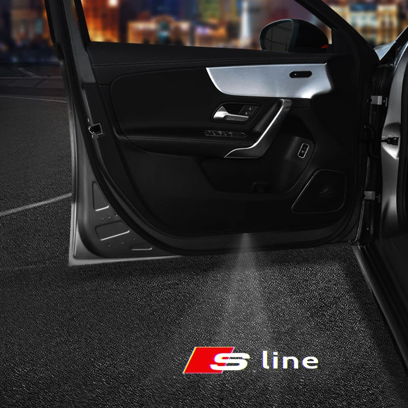 1/2PCS Auto Wireless Door Led Welcome Light Projection Lamp Light For Audi A4 B5 B6 B7 B8 A1 A3 A6 A5 A7 A8 Q3 Q5 Q7 TT S3 S6