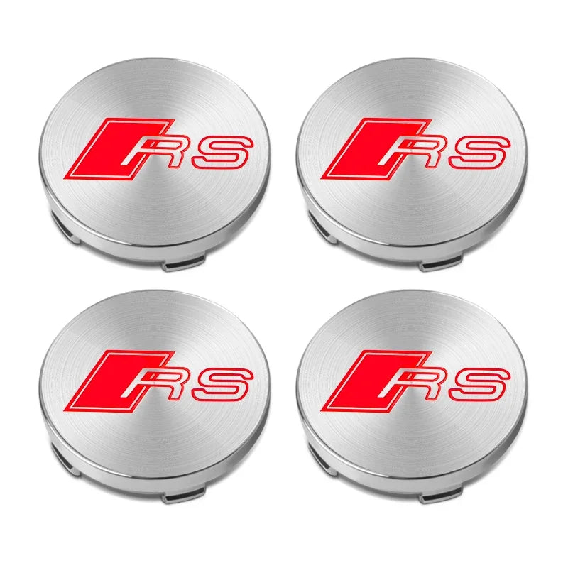 4pcs 60mm Auto Wheel Center Hub Caps Car Styling Stickers For Audi Sline A1 A3 A4 A5 A6 A7 A8 Q2 Q3 Q5 Q7 Q8 TT S1 S3 RS5 ﻿RS S