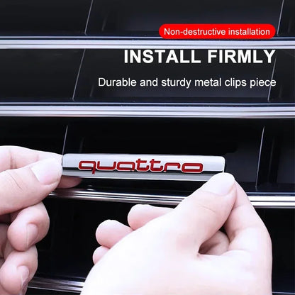 1Pcs Car Chrome Front Hood Grille quattro Emblem Badge Auto Trinket Styling For Audi S5 S6 S7 S4 S8 TT TTS A4 A6 C7 C6 B7 Q5 Q7