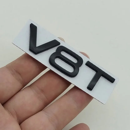 3D Metal Logo V6T V8T Emblem Letters Sticker Car Rear Trunk Badge for Audi A6 A7 A8 S4 S5 S6 S7 SQ5 Auto Styling Accessories