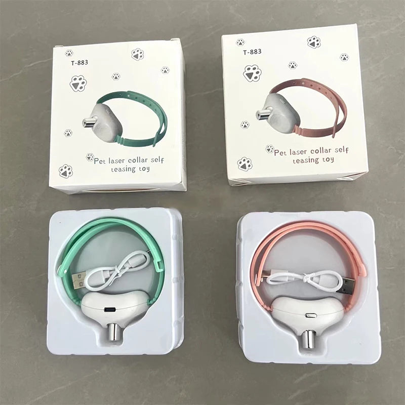 Laser Cat Collar Teasing Cat Electric USB Charging Kitten Automatic Cats Toy Smart Laser Teasing Cat Interactive Toy