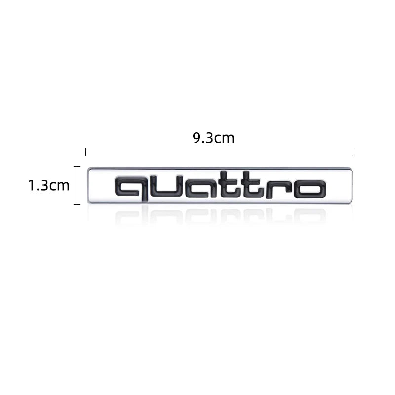 1Pcs Car Styling Emblem Sticker 3D Metal Quattro Badge Trunk Decals Accessories For Audi Q5 Q4 A4 A6 A7 A5 A3 Q3 Q2 A1 A8 TT S1
