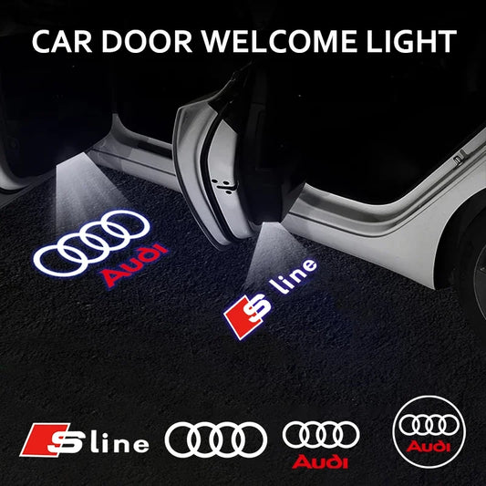 1/2PCS Auto Wireless Door Led Welcome Light Projection Lamp Light For Audi A4 B5 B6 B7 B8 A1 A3 A6 A5 A7 A8 Q3 Q5 Q7 TT S3 S6