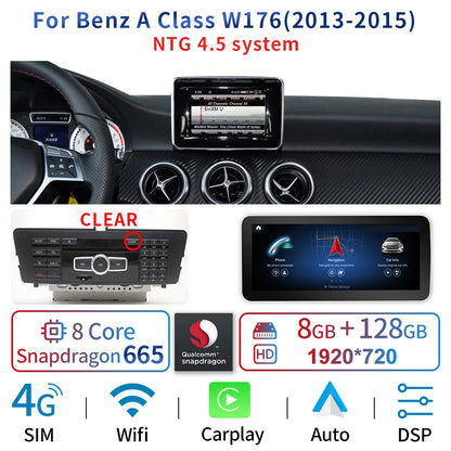 10.25" Android 13 System Car Radio Stereo For Mercedes-Benz A CLA GLA W176 W117 X156 Google BT GPS Navi Carplay Auto Multimedia