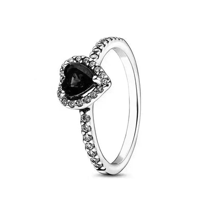 Hot selling high-quality 925 sterling silver heart-shaped ring, sparkling luxury women's charm jewelry, birthday surprise gift
