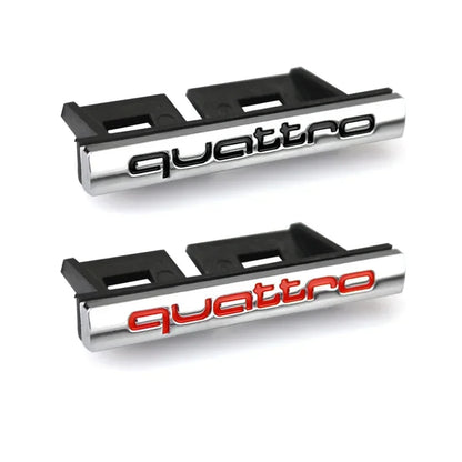 1Pcs Car Chrome Front Hood Grille quattro Emblem Badge Auto Trinket Styling For Audi S5 S6 S7 S4 S8 TT TTS A4 A6 C7 C6 B7 Q5 Q7