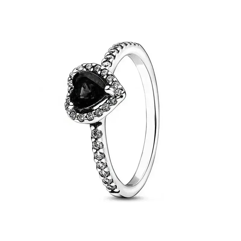 Hot selling high-quality 925 sterling silver heart-shaped ring, sparkling luxury women's charm jewelry, birthday surprise gift