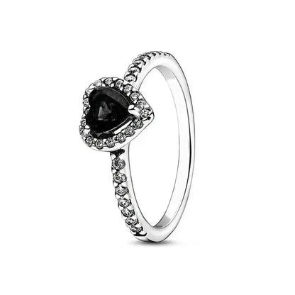 Hot selling high-quality 925 sterling silver heart-shaped ring, sparkling luxury women's charm jewelry, birthday surprise gift