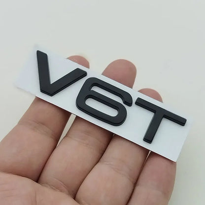 3D Metal Logo V6T V8T Emblem Letters Sticker Car Rear Trunk Badge for Audi A6 A7 A8 S4 S5 S6 S7 SQ5 Auto Styling Accessories