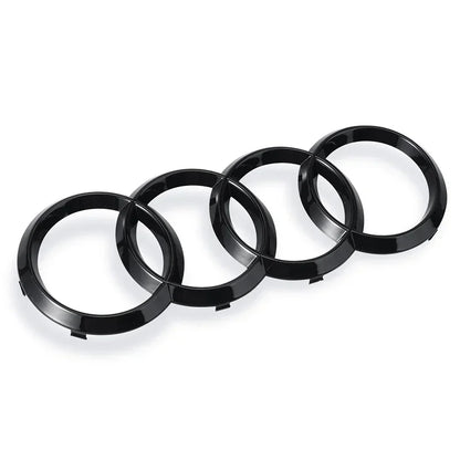 Audi A3 A4 A5 A6 A7 Q2 Q3 Q5 Q8 TT Black/Silver 4 Ring ABS Car Hood Front Bonnet Grill Rear Trunk Emblem Logo Badge Sticker