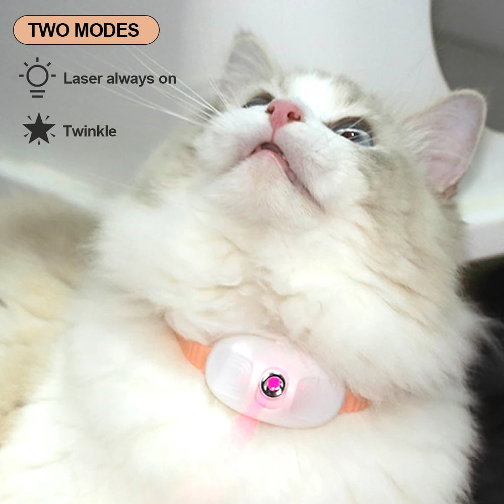 Smart Laser Tease Cat Collar Electric USB Rechargeable Pointer Kitten Automatic Toys Interactive Training Pet Accessories Goods