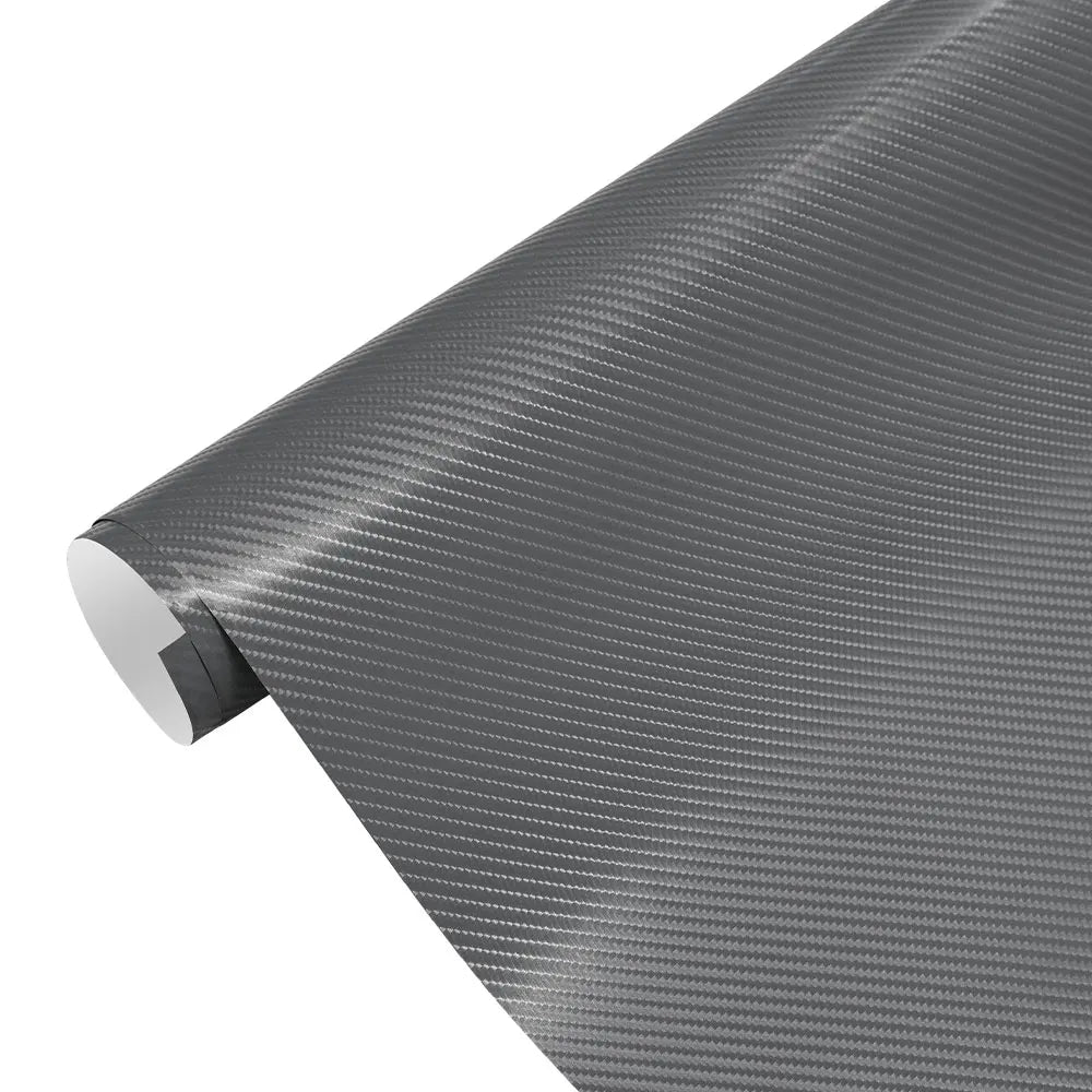50CM 4D Carbon Fiber Grey Color Car Wrap Film Sticker Vehicle Vinyl Film Bubble Free Decal Auto Motorcycle Modified Accessories