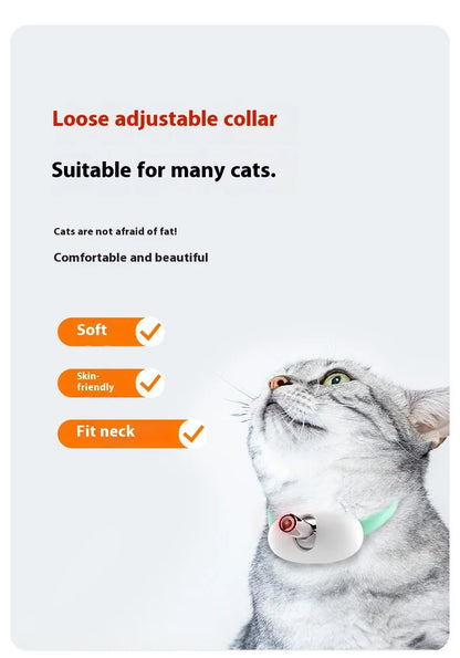 Cat Collar Laser Toy with Red Light, Interactive Cat Laser Toy for Bored Indoor Cats, Rechargeable Electric Laser Collar Toy
