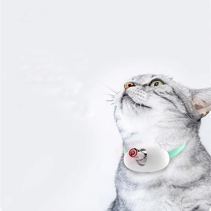 Smart Laser Tease Cat Collar Electric USB Rechargeable Pointer Kitten Automatic Toys Interactive Training Pet Accessories Goods