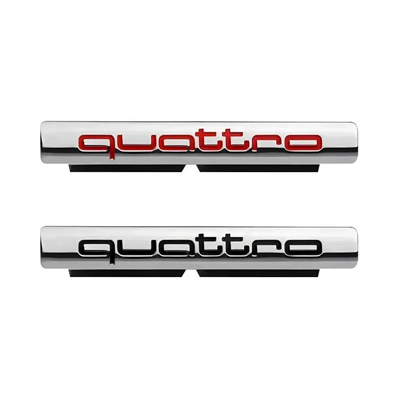1Pcs Car Chrome Front Hood Grille quattro Emblem Badge Auto Trinket Styling For Audi S5 S6 S7 S4 S8 TT TTS A4 A6 C7 C6 B7 Q5 Q7