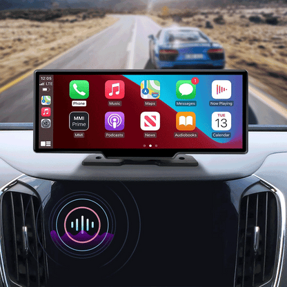 10.26" Dash Cam Rearview Camera Carplay & Android Auto 4K DVR Video Recorder GPS Navigation Dashboard Dual Lens 24H Park FM AUX