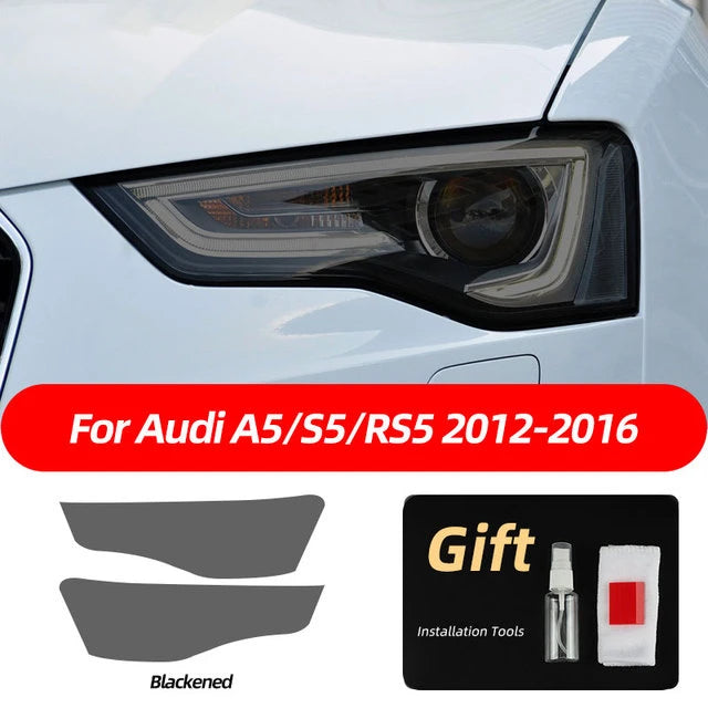 Car Headlight Protective Film Front Lamp Smoked Black For Audi A3 8V S3 A4 B8 B9 A5 A6 S6 C8 A7 A8 D4 TT TTS Q3 Q5 Q7 Q8 RS Q8