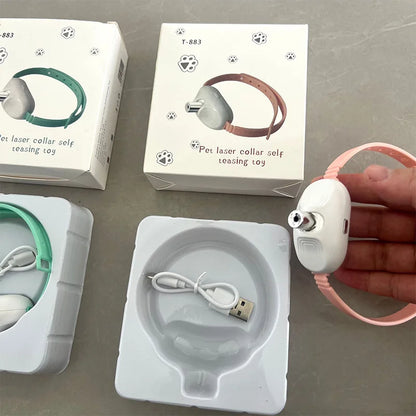 Laser Cat Collar Teasing Cat Electric USB Charging Kitten Automatic Cats Toy Smart Laser Teasing Cat Interactive Toy